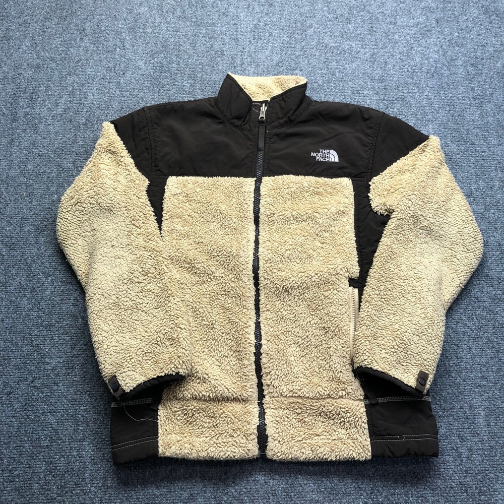 The North Face Sherpa Fleece Jacket Mens Small Brown Tan Full Zip Denali Style